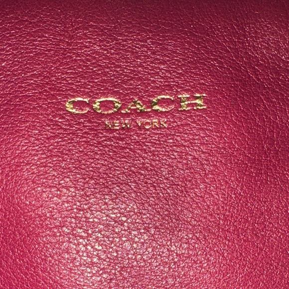 Coach Dark Red Leather Shoulder Bag with Tassels - Picture 2 of 10